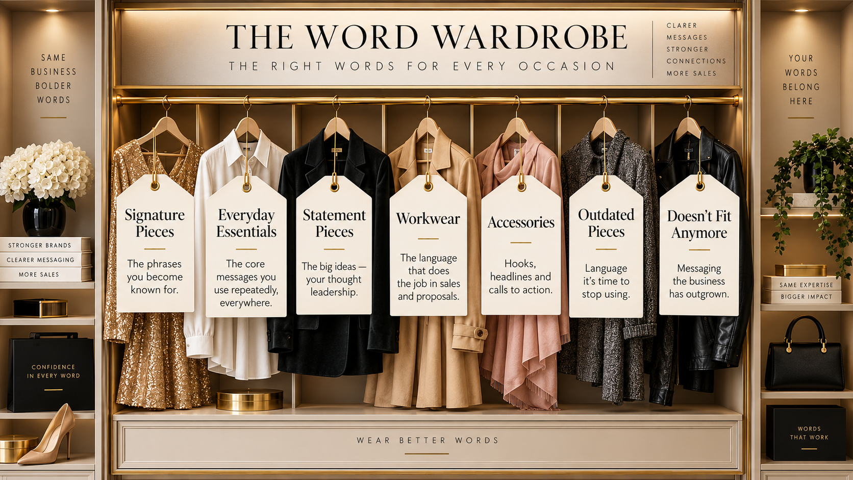 The Word Wardrobe, a glossary of wardrobe ideas and their sales communications equivalents